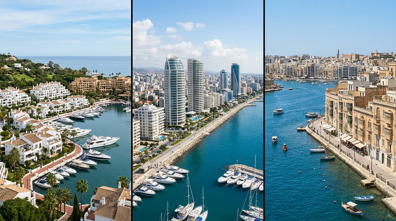 Costa del Sol vs. Zypern & Malta: Immobilien-Marktvergleich 2026